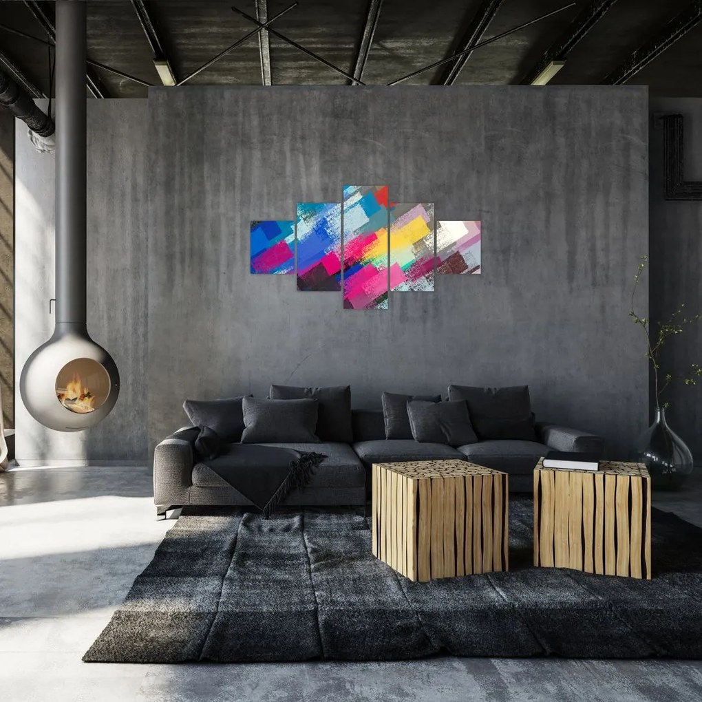 Obraz - Kolorowe pociągnięcia pędzlem (125x70 cm)