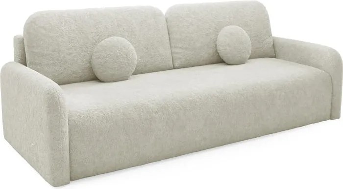 Kanapa RAVION rozkładana funkcja spania KREMOWA sofa