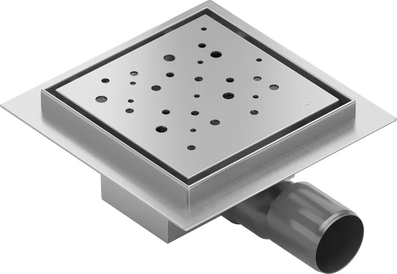 Mexen Flat-Q M12 wpust podłogowy kwadratowy 15 x 15 cm, inox - 1010415