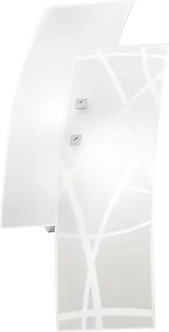 Frida lampa ścienna 2xE14 z białego szkła satynowego, chromowana rama, elegancki design, IP20, szer. 46 cm