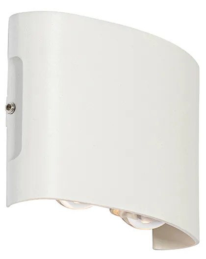 Zewnetrzna Lampa ścienna zewnętrzna biała w komplecie z LED 4-światłowa IP54 - Silly Nowoczesny Oswietlenie zewnetrzne