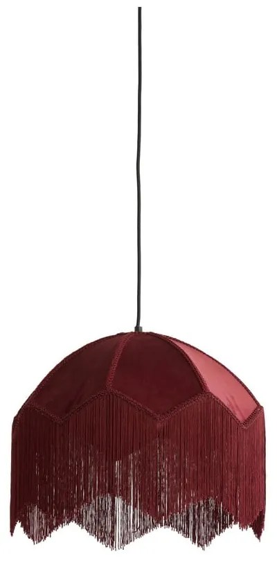 Bordowa lampa wisząca z tekstylnym kloszem ø 40 cm Malacia – Light &amp; Living