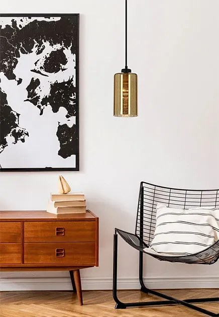 Złota pojedyncza lampa wisząca - D264 N2-D57