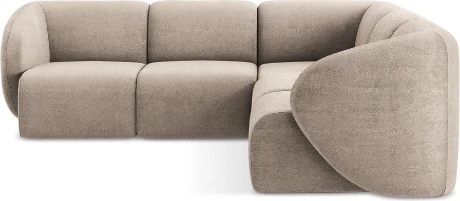 Jasnobrązowy narożnik z tkaniny szenilowej Lani – Makamii