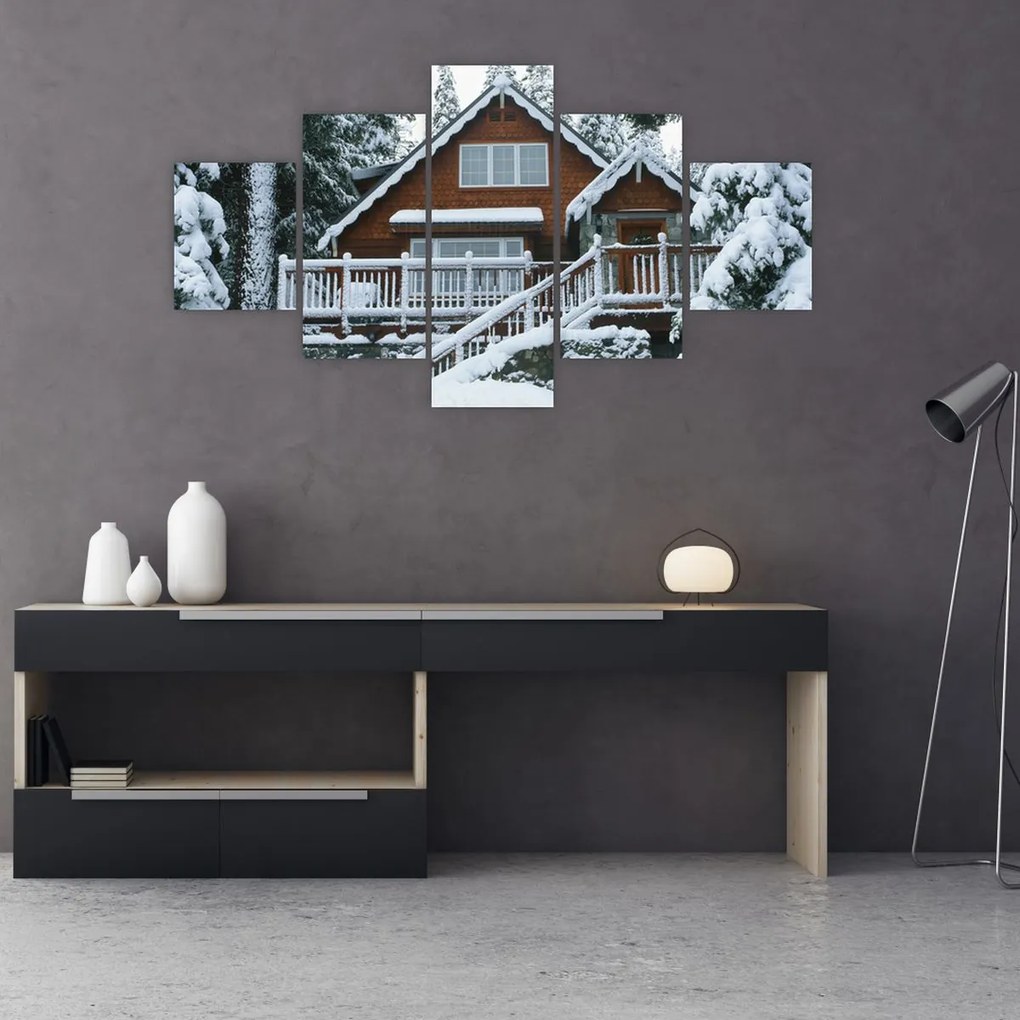 Obraz - Drewniany domek (125x70 cm)