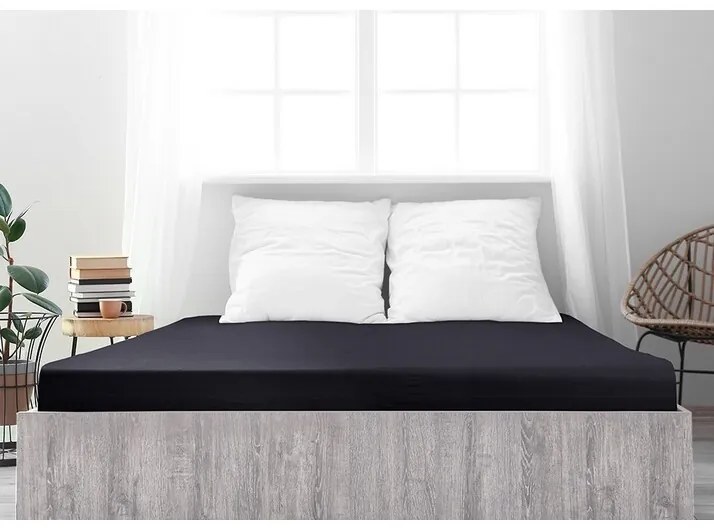 4Home prześcieradło jersey Ideal czarny, 90 x 200 cm, 90 x 200 cm