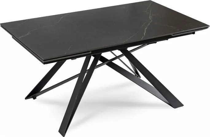 Stół Rozkładany Prostokątny MAXIME 160-240 cm Ceramiczny Czarny Marmur do Jadalni Nowoczesny Loft