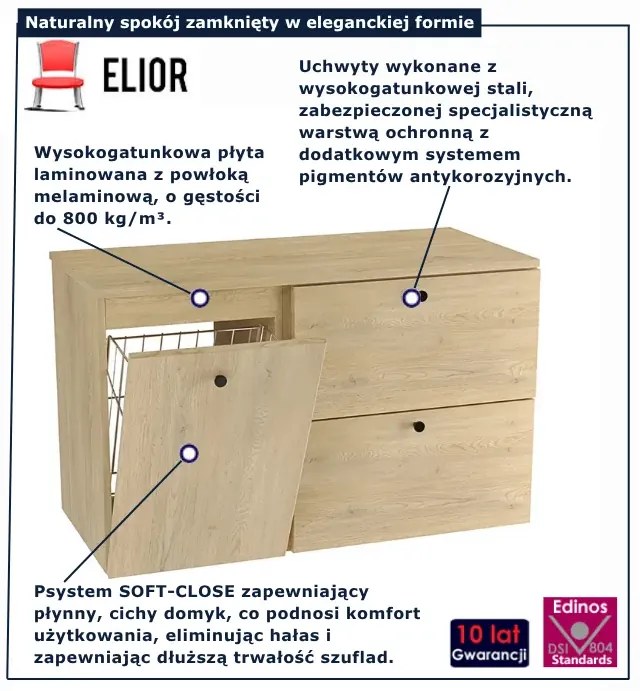 Szafka łazienkowa pod umywalkę dąb cremona - Tavesi 7X