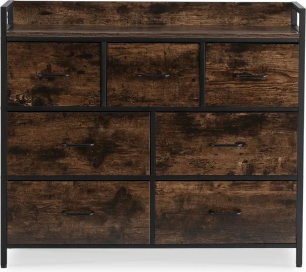 Komoda z Szufladami HUDSON 98 cm Dąb Rustykalny/Czarny Loftowa