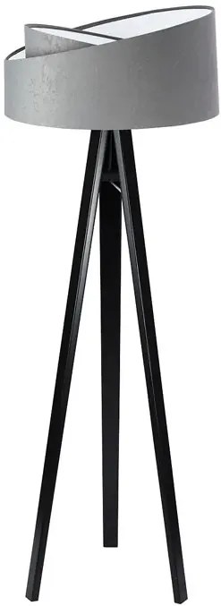 Szaro-czarna lampa podłogowa trójnóg asymetryczna - S023 Z8-L58