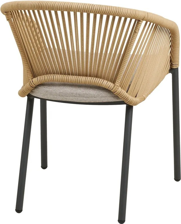 Beżowe metalowe tapicerowane krzesło ogrodowe Novella – House Nordic