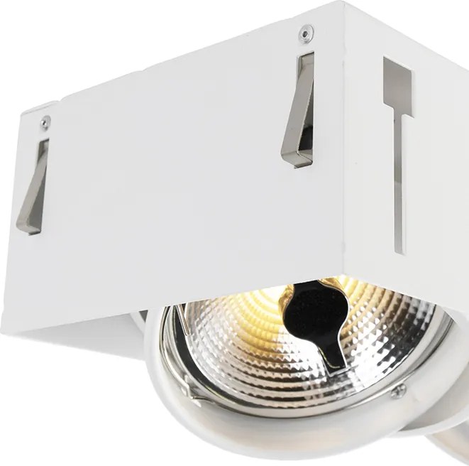 Zestaw 6 reflektorów wpuszczanych biały AR111 bezramkowych 3-punktowych - Oneon