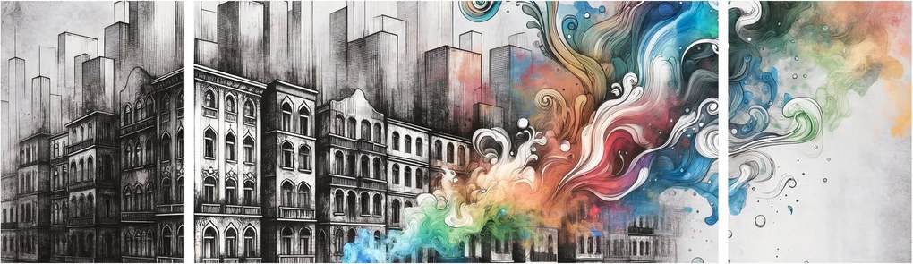 Obraz - Przemysłowe życie (170x50 cm)