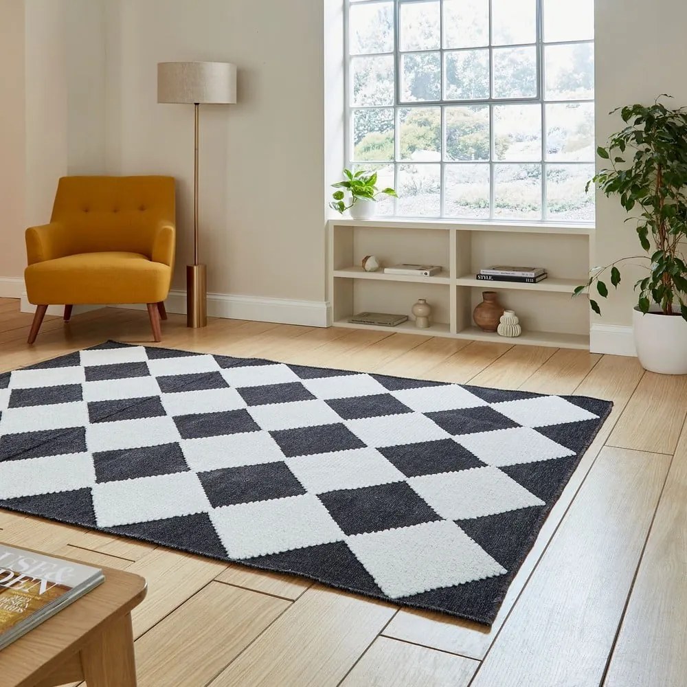 Czarno-biały dywan odpowiedni do prania 200x290 cm Lyna Charcoal&amp;White – Think Rugs