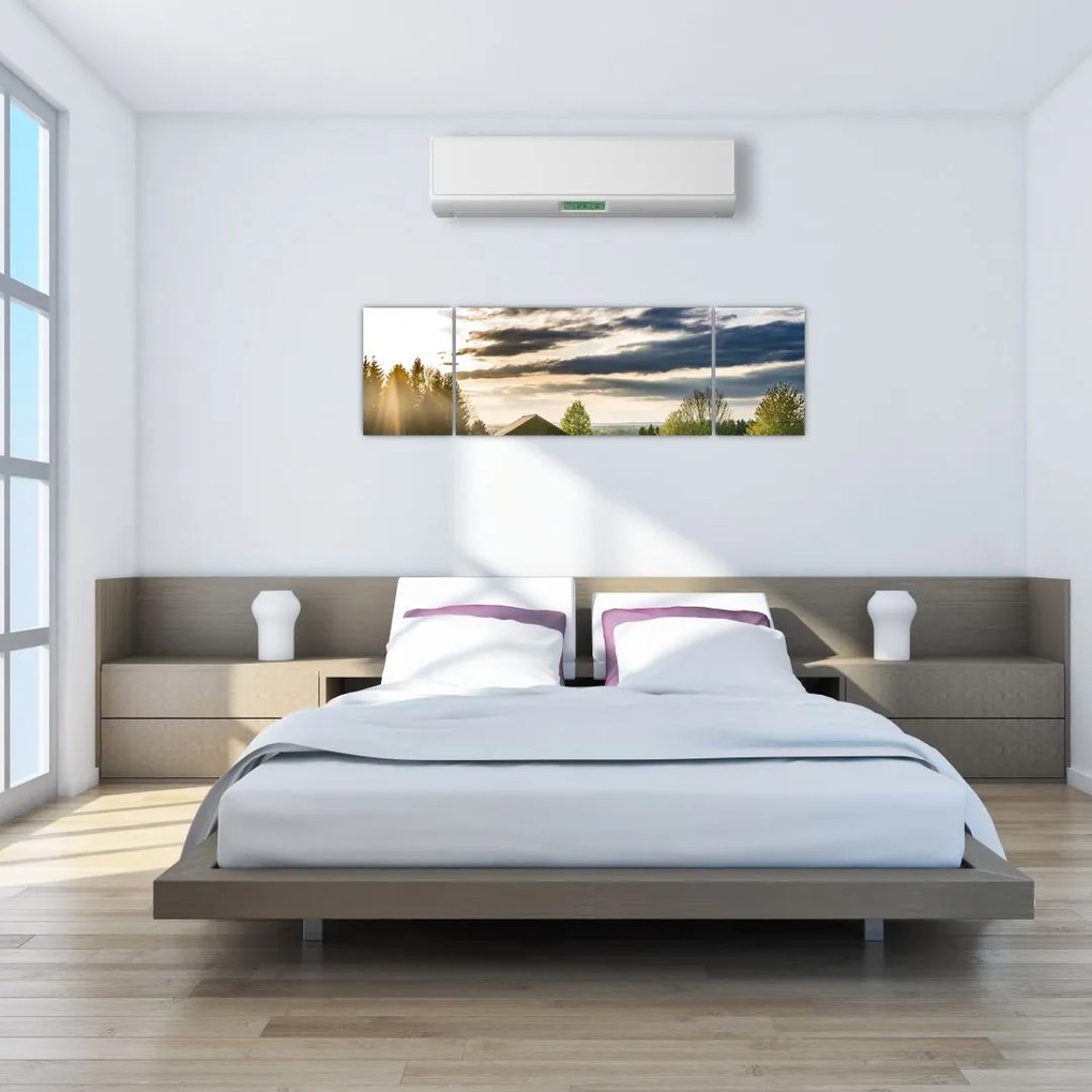 Obraz domku leśnego (170x50 cm)