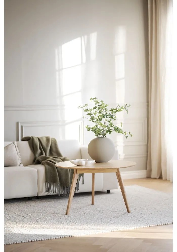 Naturalny okrągły stolik w dekorze dębu 90x90 cm Yumi – Rowico