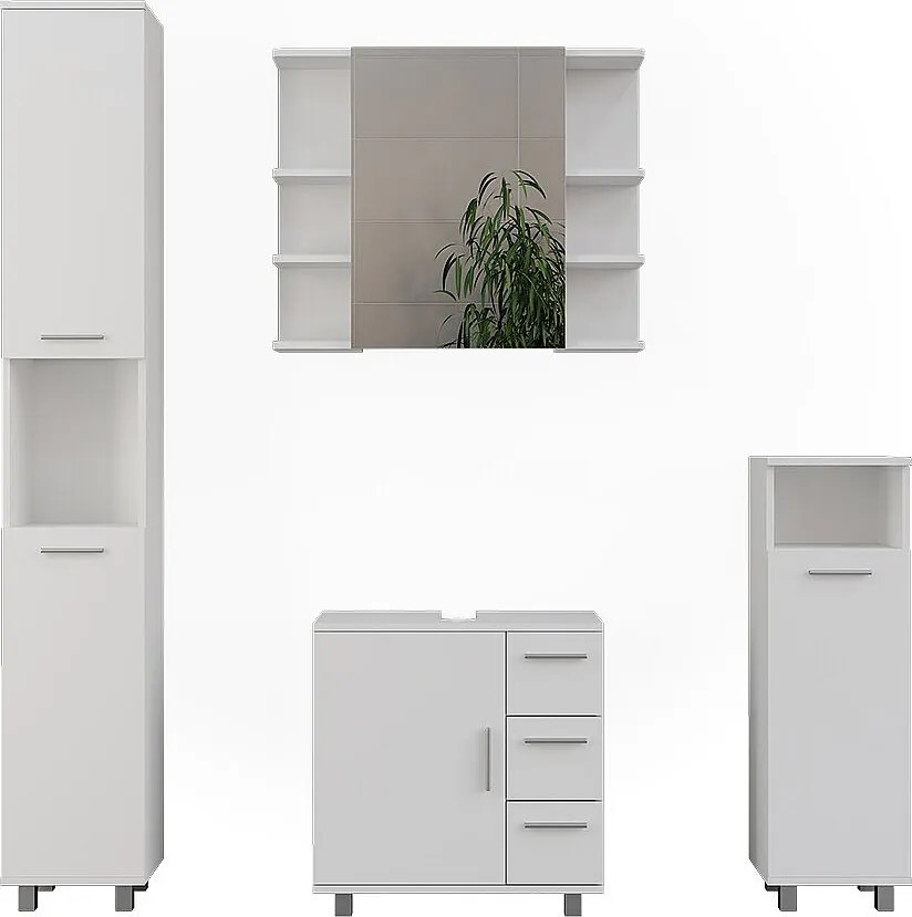 Zestaw mebli łazienkowych biały 60.2x33x60.8 ilias