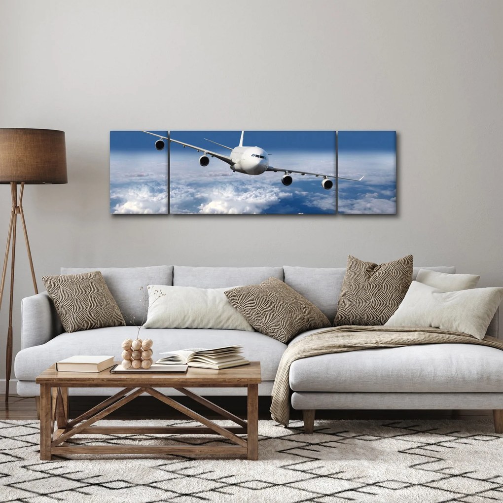 Obraz - Samolot w chmurach (170x50 cm)