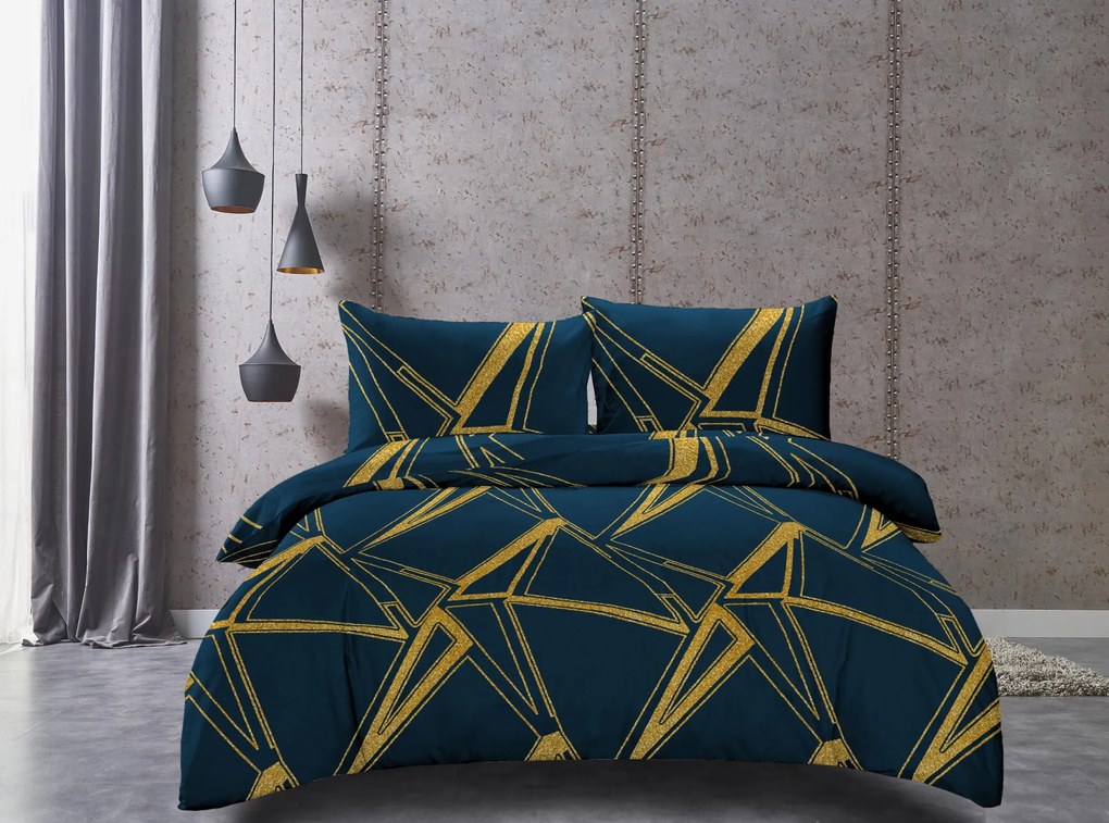 PrzytulneMieszkanie.pl PrzytulneMieszkanie.pl PrzytulneMieszkanie.pl Komplet pościeli z mikrofibry TUDONS w kolorze niebieskim + prześcieradło Jersey 90x200cm