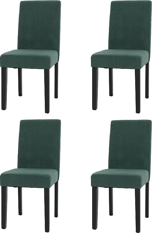 Krzesło do jadalni Littau Cord (zestaw 4 sztuk),  zielony, ciemne nogi
