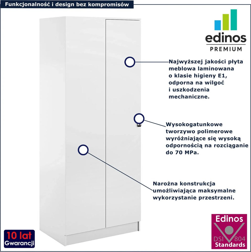 Biała skandynawska szafa narożna K2-C69