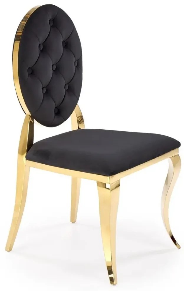 Krzesło tapicerowane K556 VELVET czarne/złote HALMAR