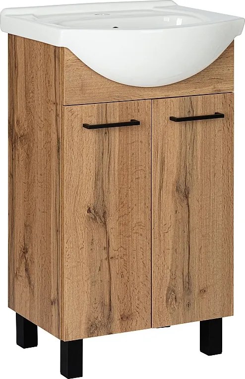 Zestaw Łazienkowy 50cm Dąb Wotan Szafka z Umywalką Lupo Wotan