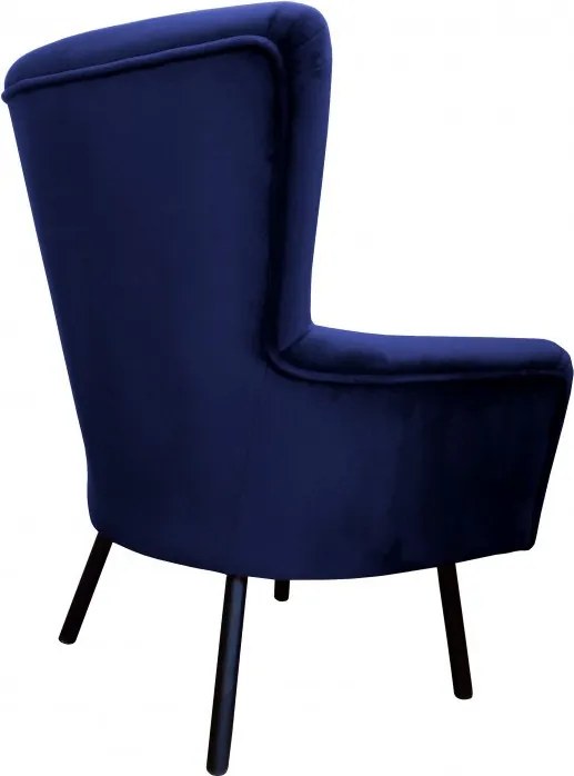 Fotel TULIP tkanina Welur noga metalowa Uszak luksusowy komfort salonu : Kolor nogi - Czarna, Kolor tkaniny - VELVET - MG16