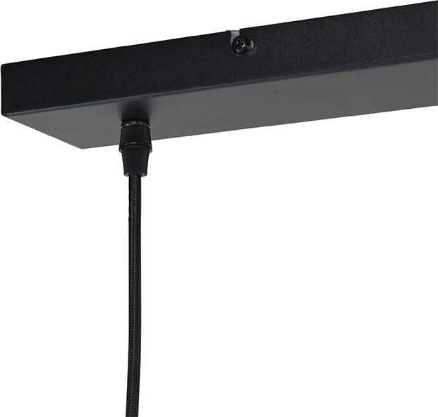 Industrialna lampa wisząca czarna ze złotem 3-światłowa - Magnax