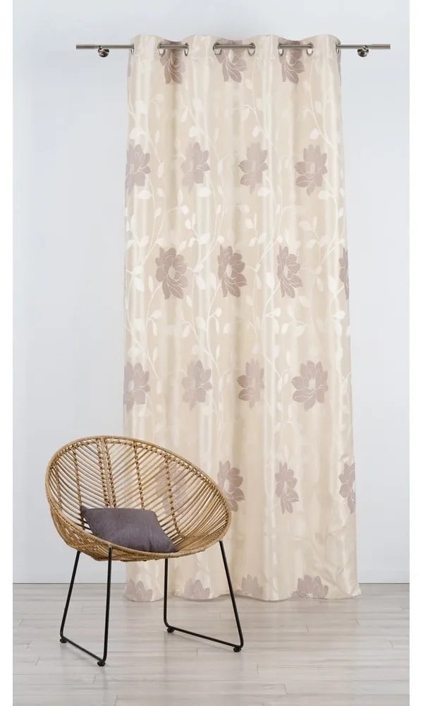 Beżowa zasłona żakardowa 140x245 cm Maura – Mendola Fabrics