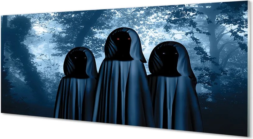 Szklany Panel Mroczny Las i Straszne Postacie