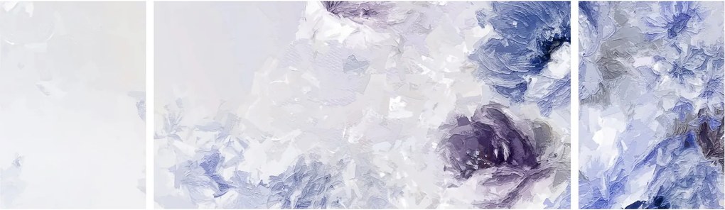 Obraz - Kwiaty, teksturowane malarstwo (170x50 cm)