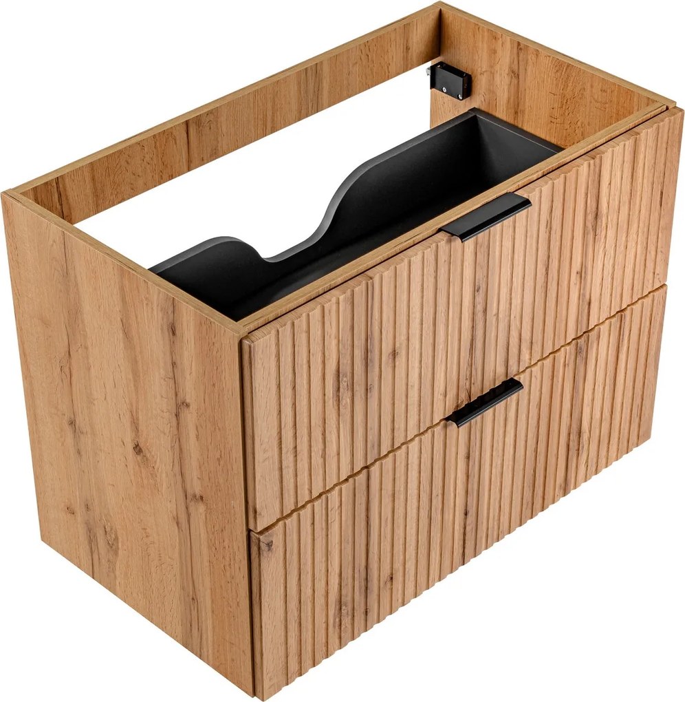 Szafka do łazienki pod umywalkę wpuszczaną Adel 80 cm, dąb wotan