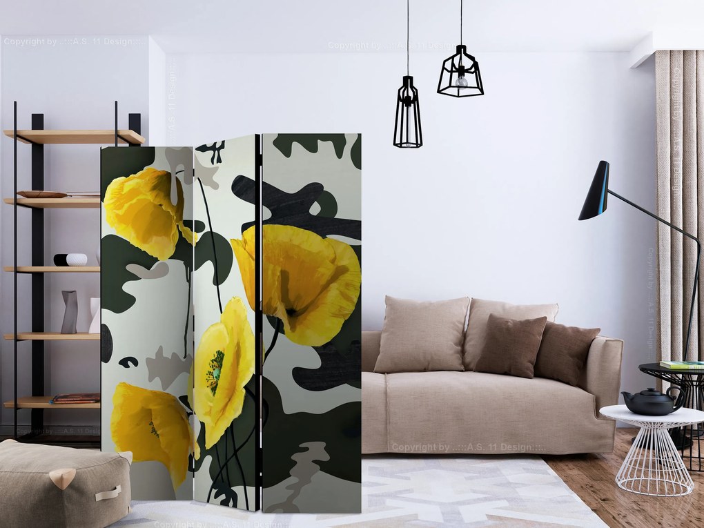 Parawan akustyczny Abstrakcje 135x172 cm 3-częściowy zielony ARTGEIST B