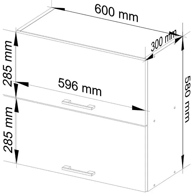 Szara górna szafka kuchenna 60 cm Quas