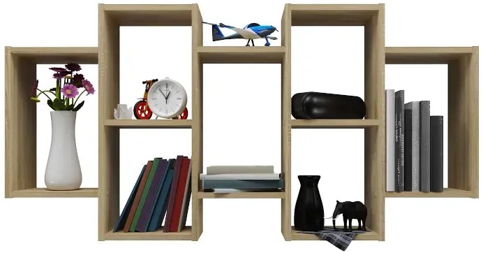 Skandynawski regał wiszący w kolorze dąb sonoma D8-F94