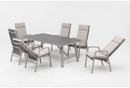 ARCTIC mocca - 7-elementowy zestaw obiadowy do ogrodu