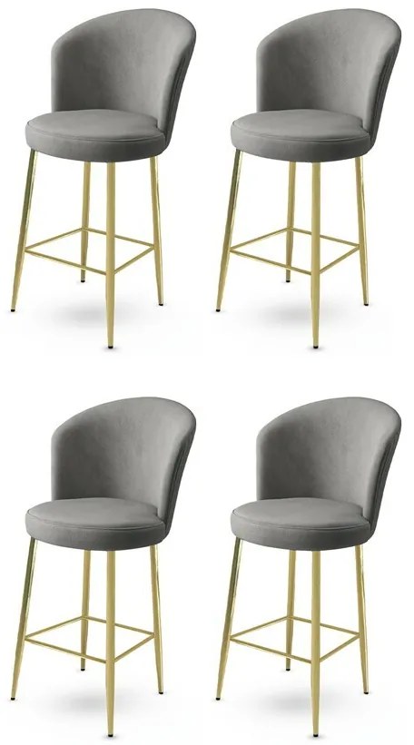 Zestaw krzeseł barowych Fora Grey and Gold, 4 szt., 4 szt.