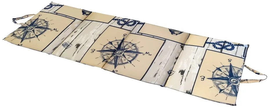 Leżak plażowy MARINE 137x49 cm, beżowy