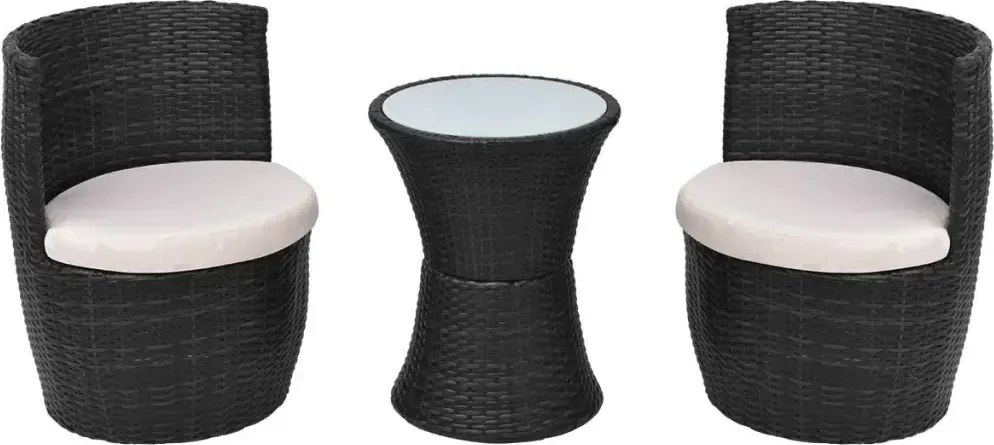 Zestaw czarnych mebli ogrodowych - Lisga