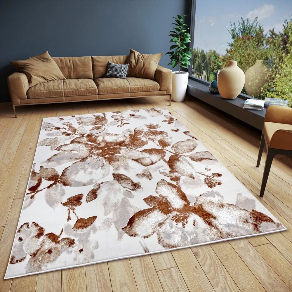 Brązowy dywan 120x170 cm Shine Floral – Hanse Home