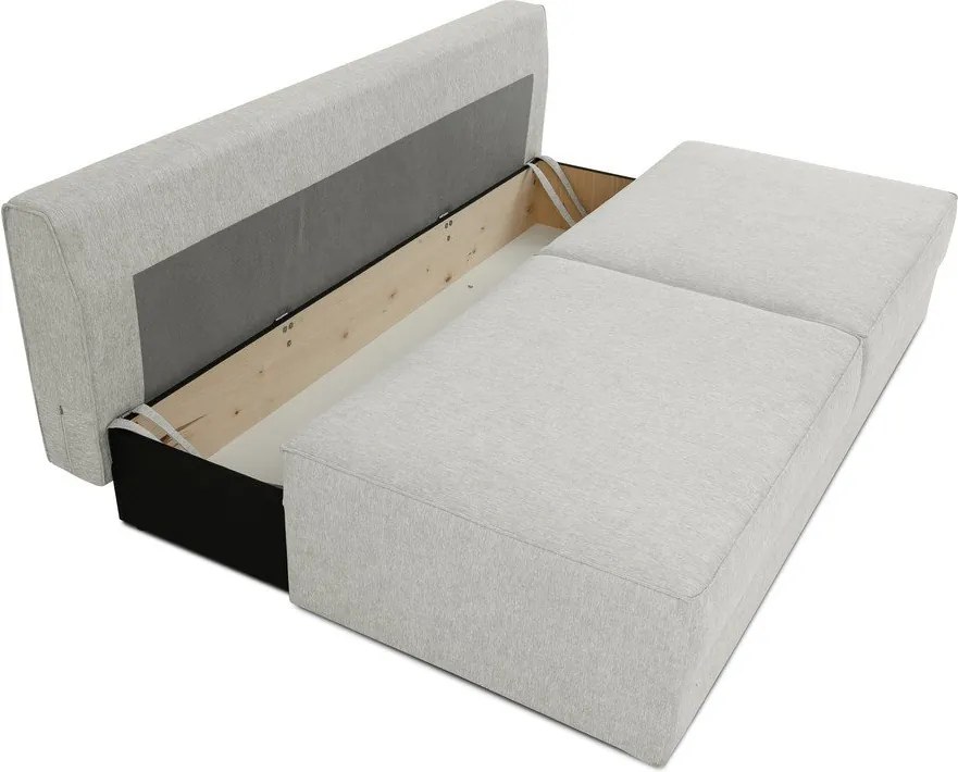 Jasnoszara rozkładana sofa ze schowkiem 202 cm Dora – Scandic