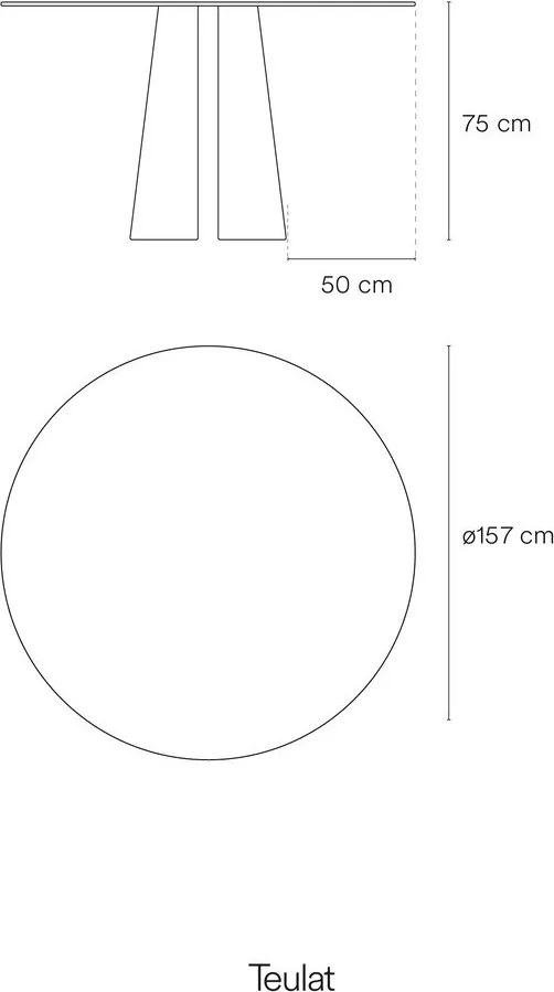 Okrągły stół w dekorze jesionu ø 157 cm Cep – Teulat