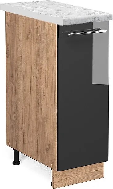 Szafka apteczna antracyt wysoki połysk 30x60x82 fame-line