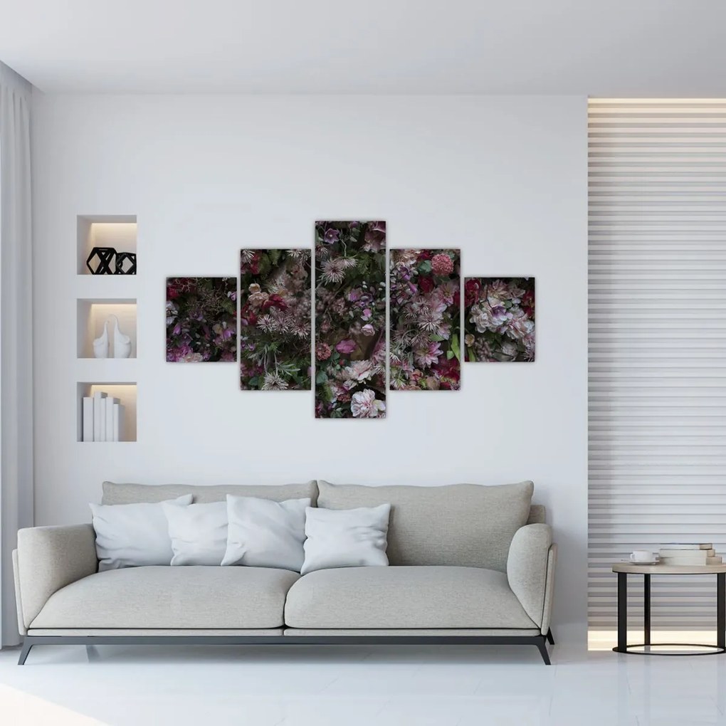 Obraz - Ściana kwiatowa (125x70 cm)