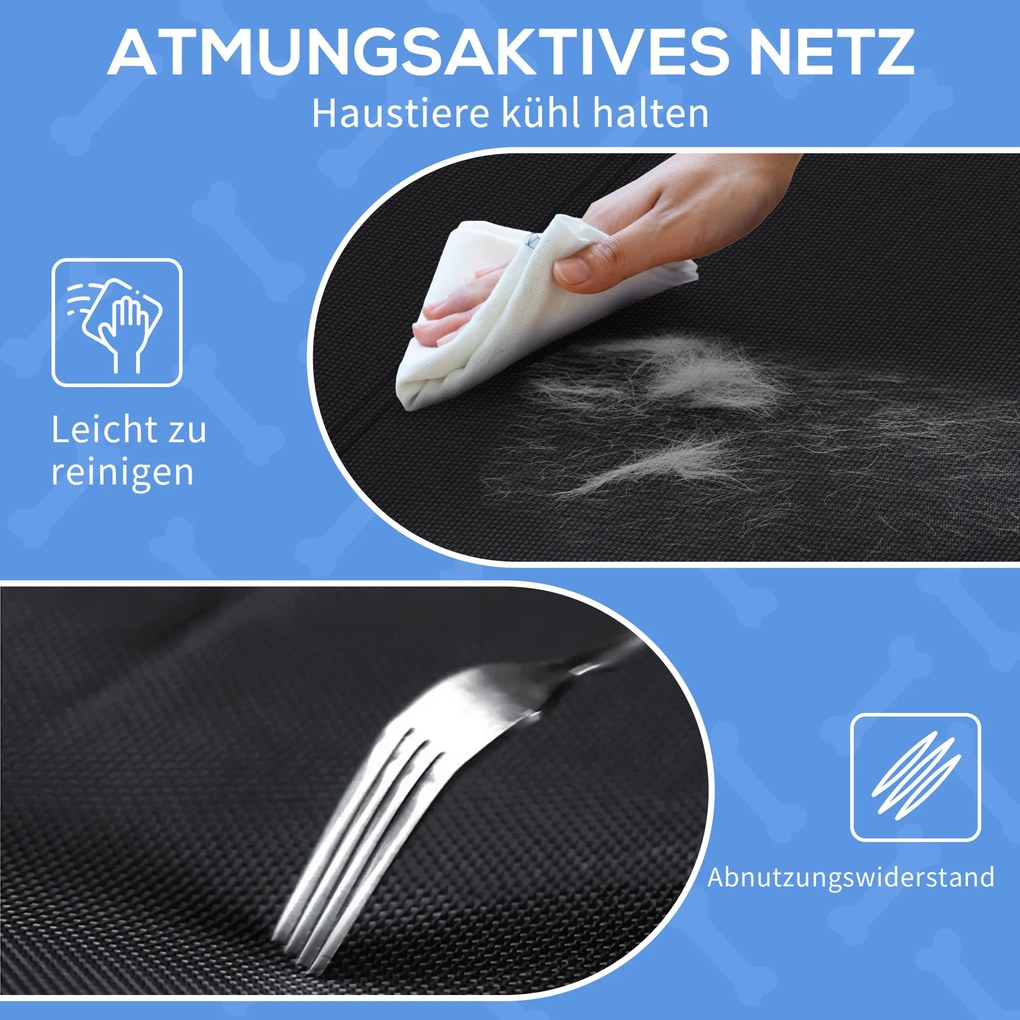 PawHut Legowisko dla psa, podniesione, pokrycie z siatki, stalowa rama, 91 x 69 x 29 cm, Czarny