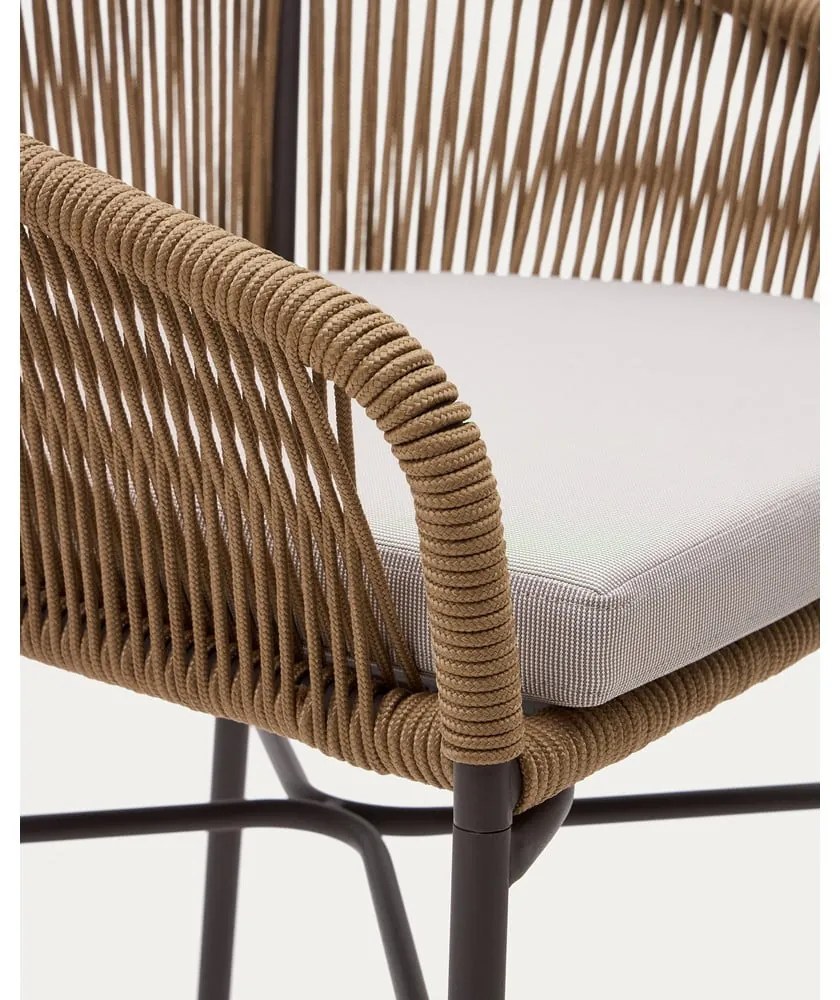 Beżowy metalowy/tapicerowany hoker ogrodowy Yanet – Kave Home