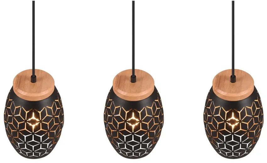Czarna lampa wisząca ø 15 cm Bidar – Trio