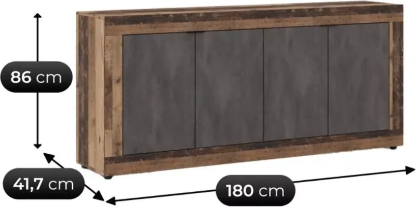Duża komoda Meshmatics 180cm szafka salon sypialnia 4D