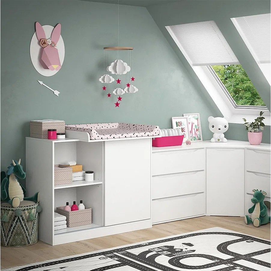 Przewijak dla dziecka biały 113x53x93 ruben